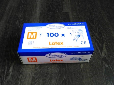Rukavice latexové, nepudrované S,M,L,XL 100ks