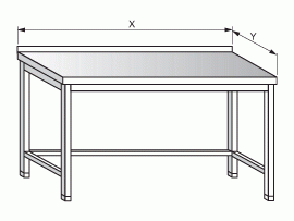 Stůl nerez 120x60x85cm s policí zadní lem 